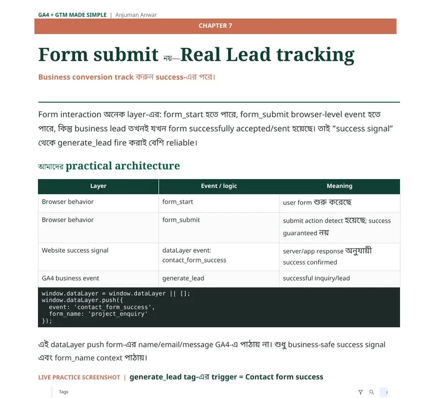 Contact click tracking verification in Google Tag Manager